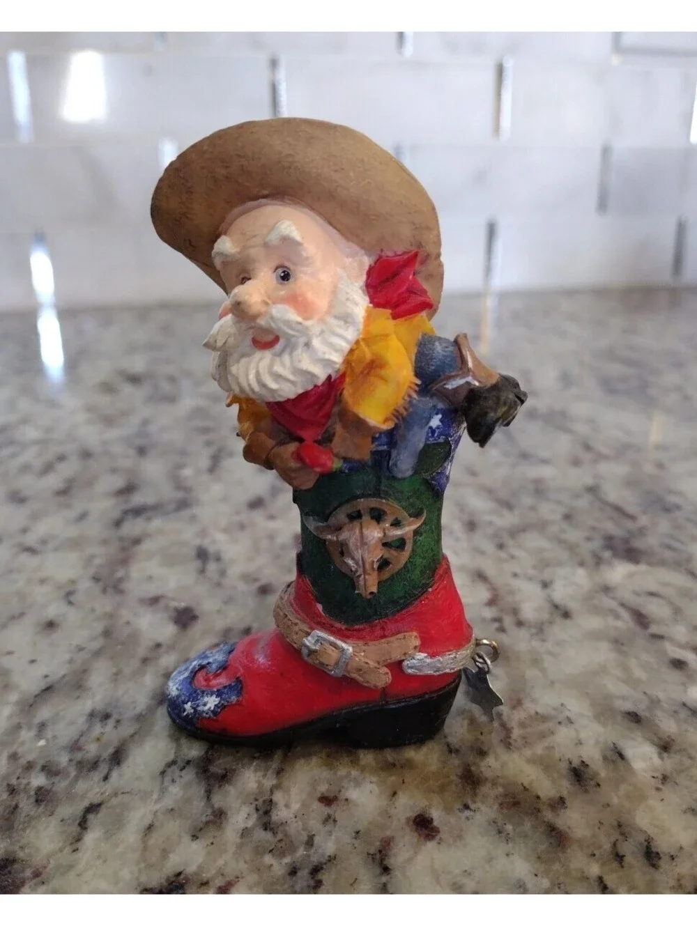 Western Cowboy Christmas Ornament Santa Claus Boot Bull Skull Chili 3.5